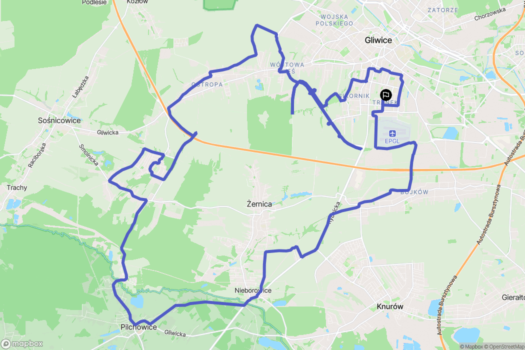 Gliwice: mapa trasy - Poland