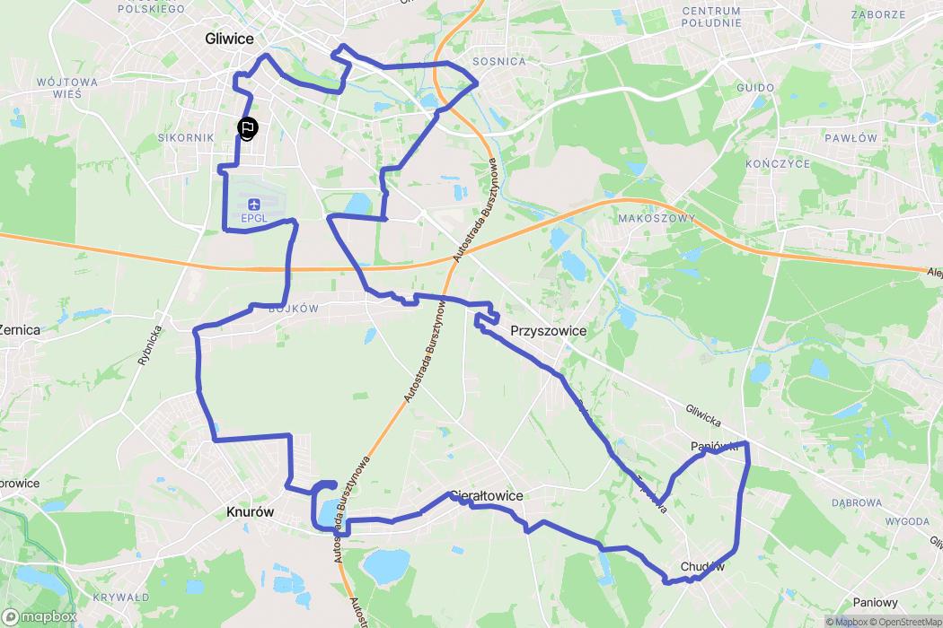 Gliwice: mapa trasy - Poland