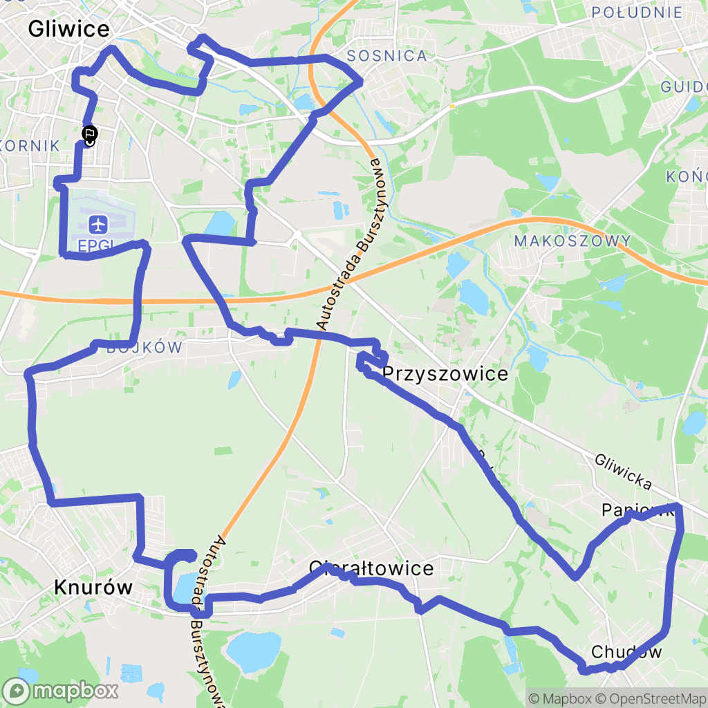 Gliwice: mapa trasy - Poland