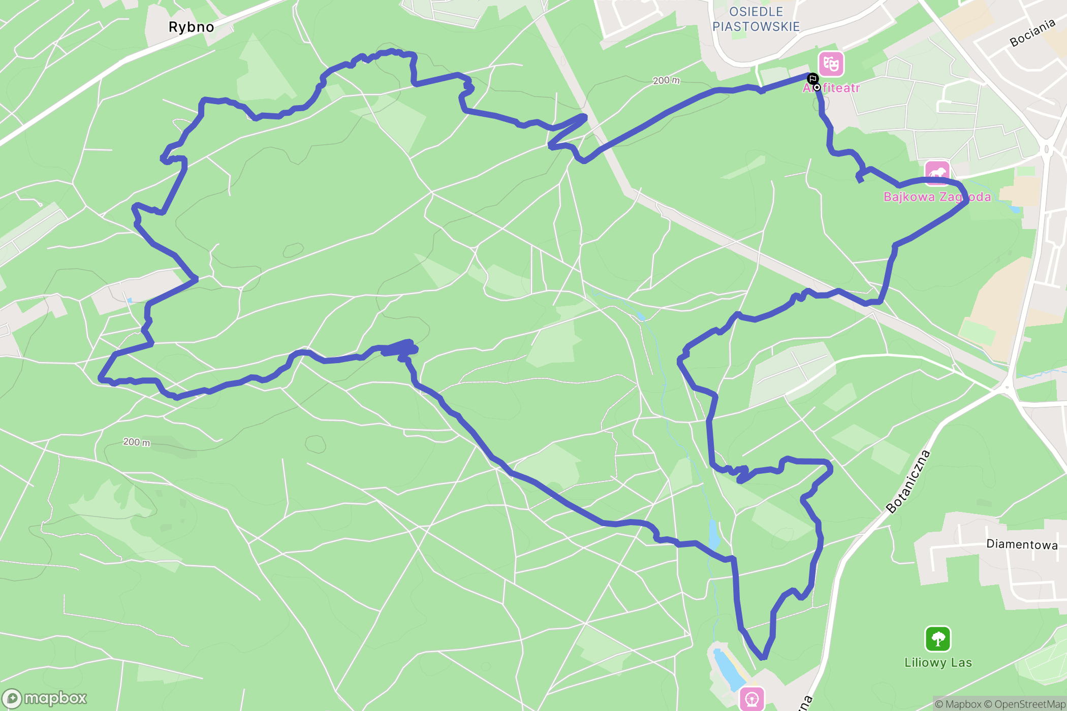 Zielona Góra: mapa trasy - Poland