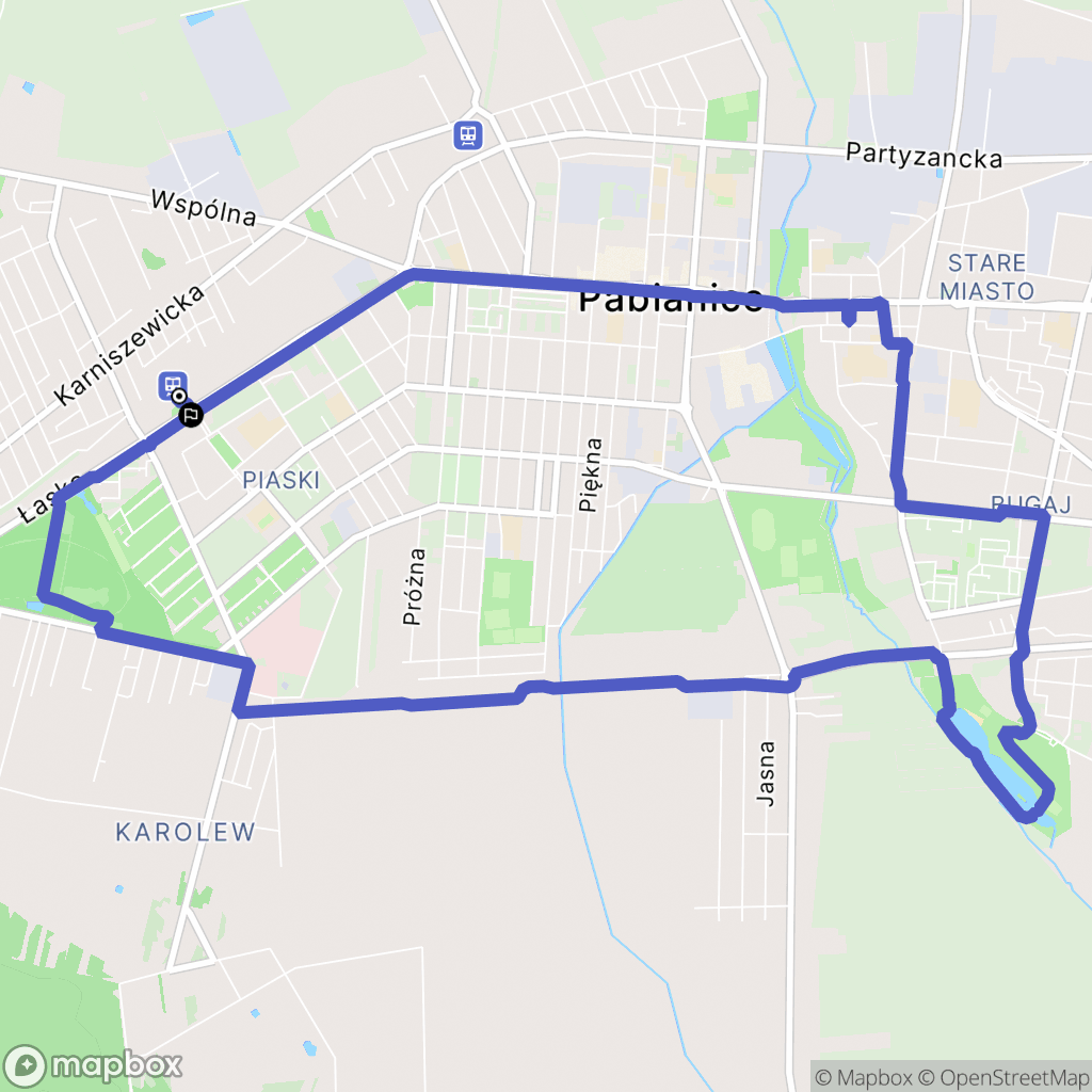Pabianice: mapa trasy - Poland