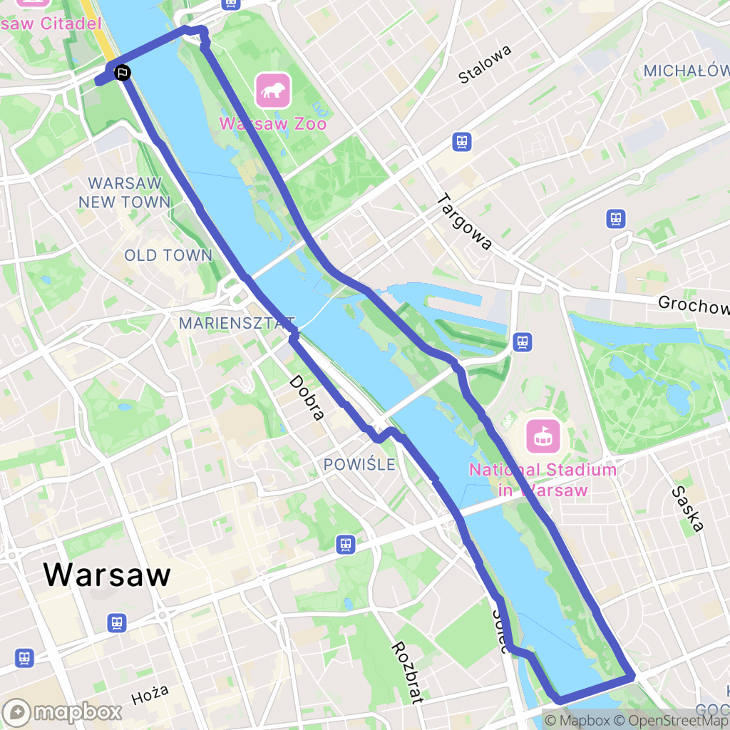Warszawa: mapa trasy - Poland