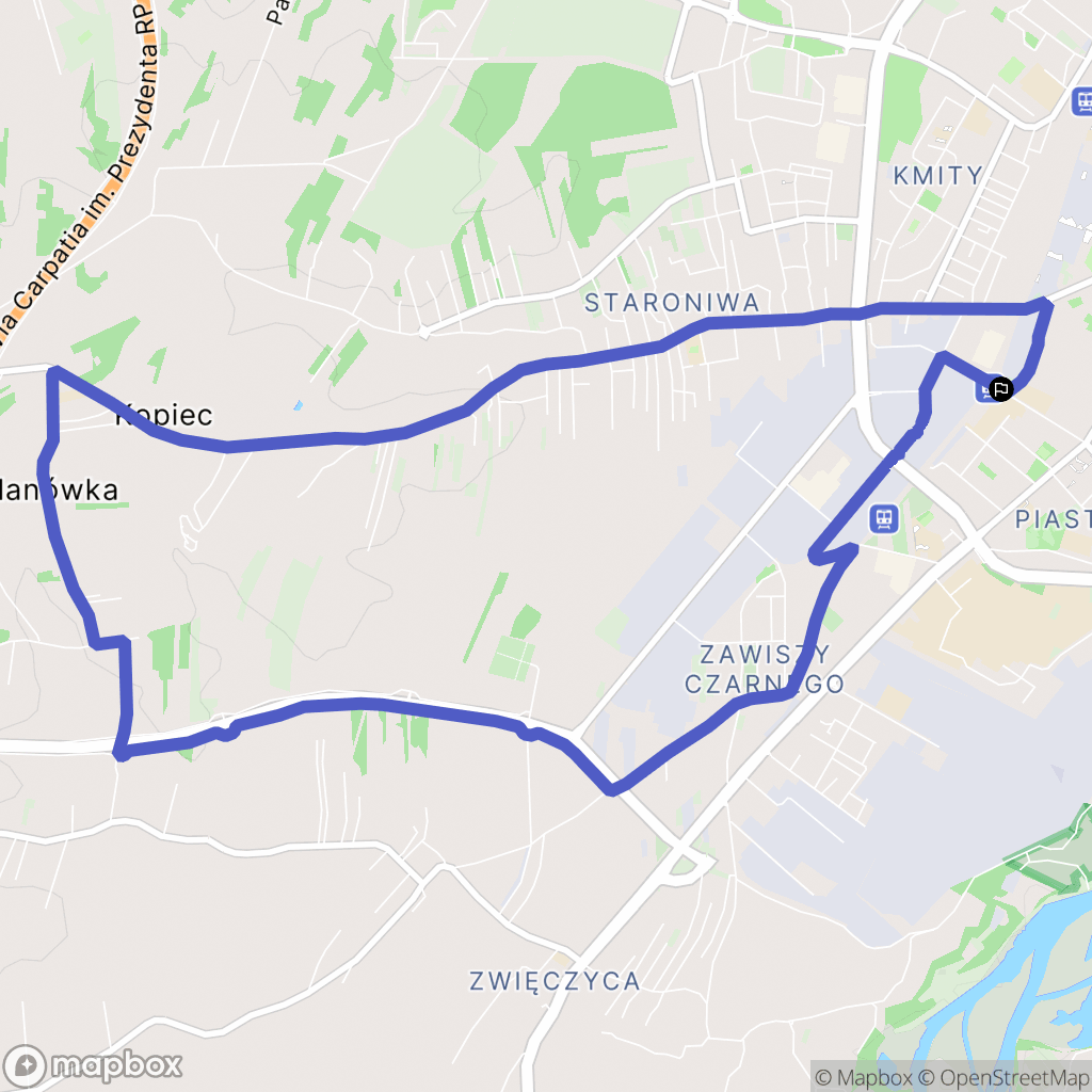 Rzeszów: mapa trasy - Poland