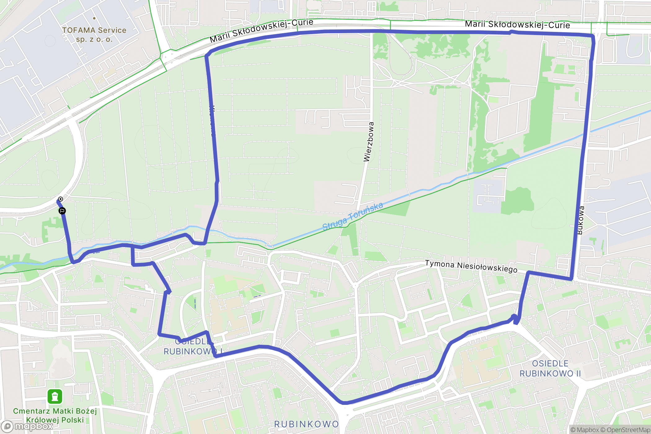 Toruń: mapa trasy - Poland