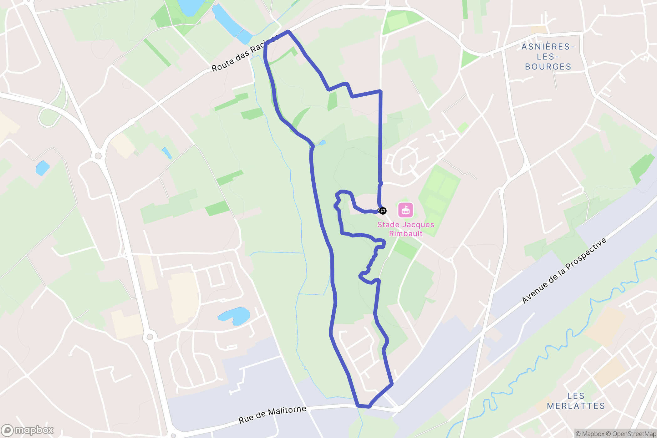 Bourges : carte du parcours de randonnée - France