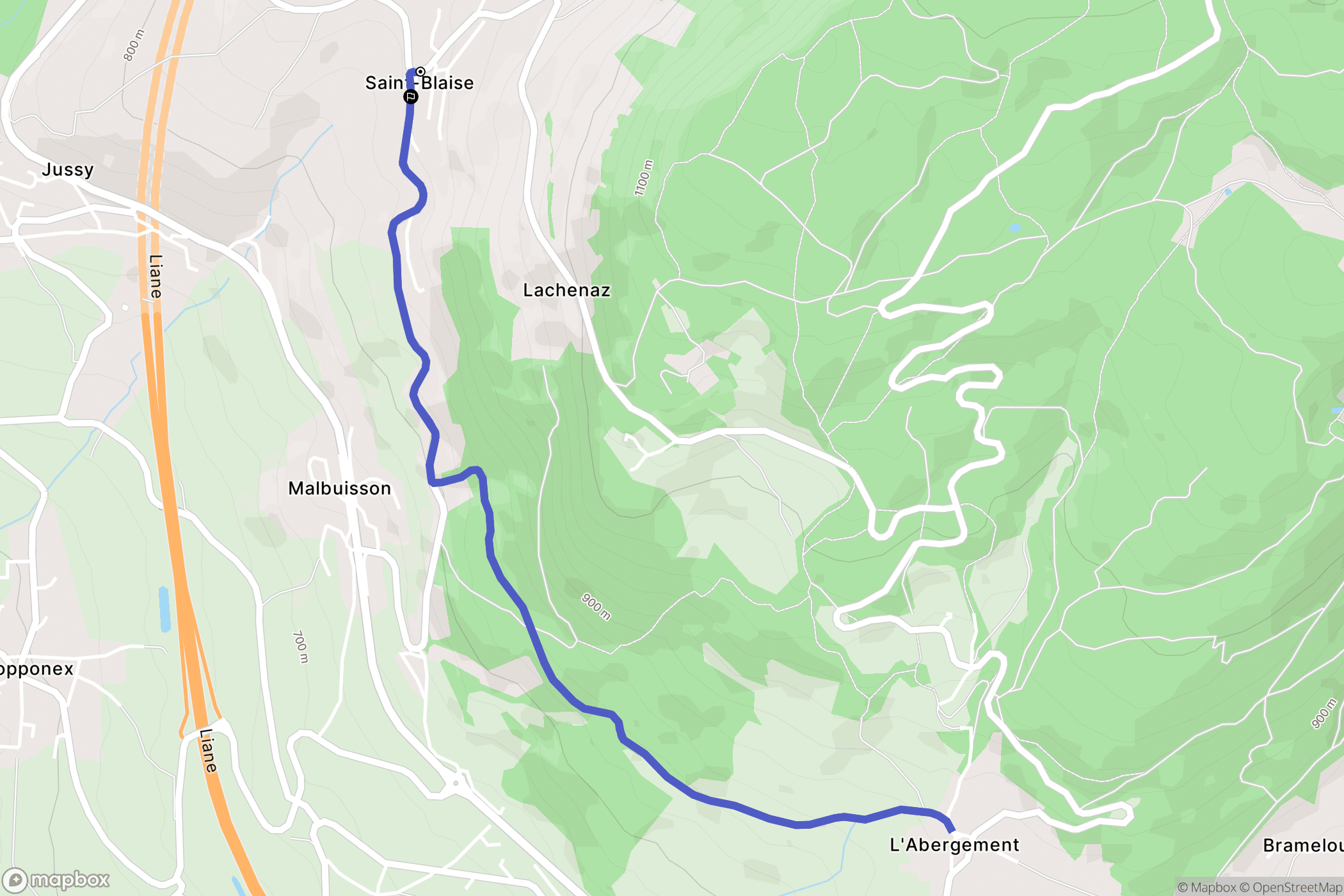 Saint-Blaise : carte du parcours de randonnée - France