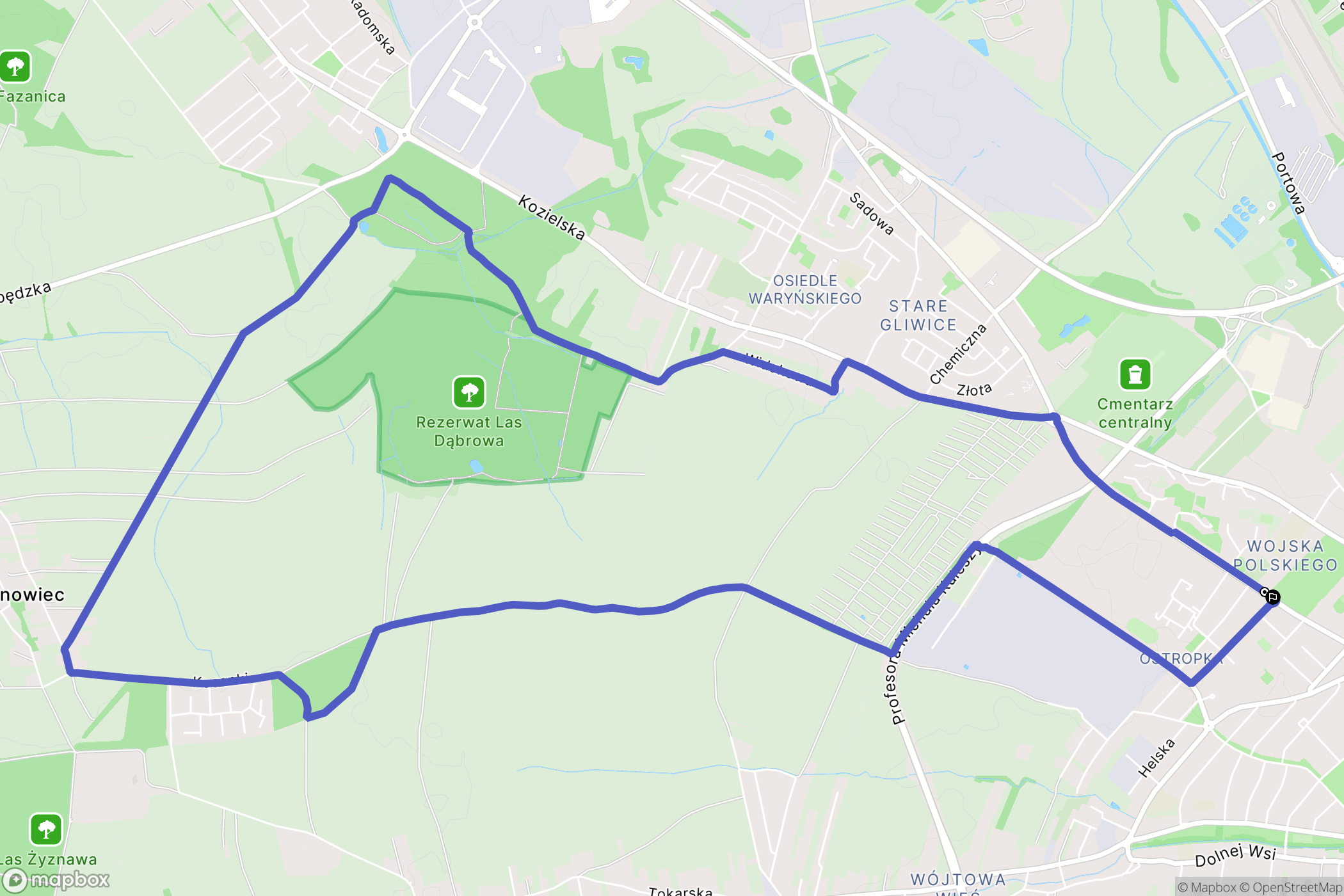 Gliwice: mapa trasy - Poland