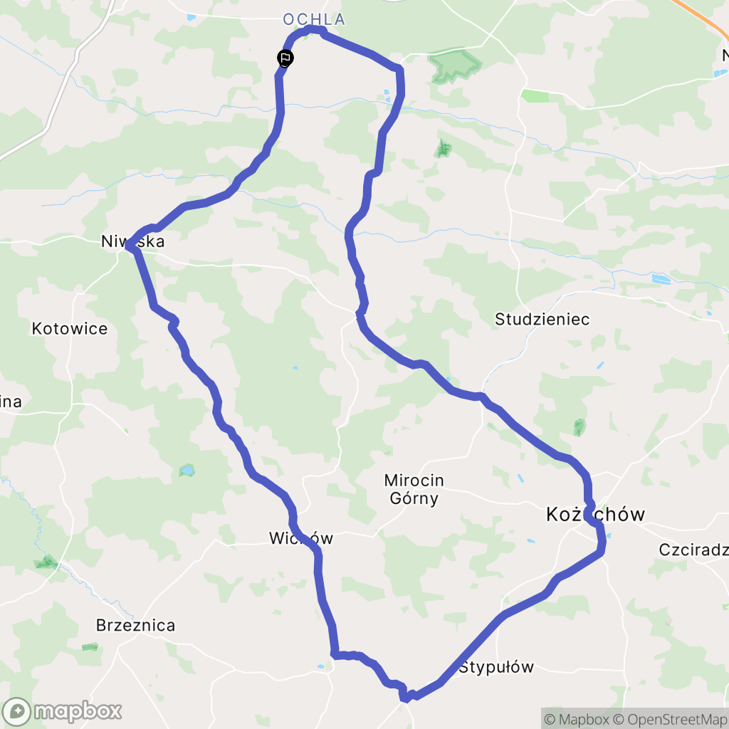 Zielona Góra: mapa trasy - Poland