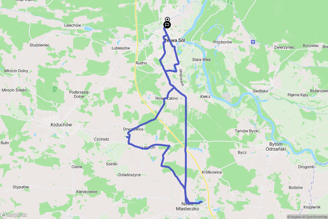 Nowa Sól: mapa trasy - Poland