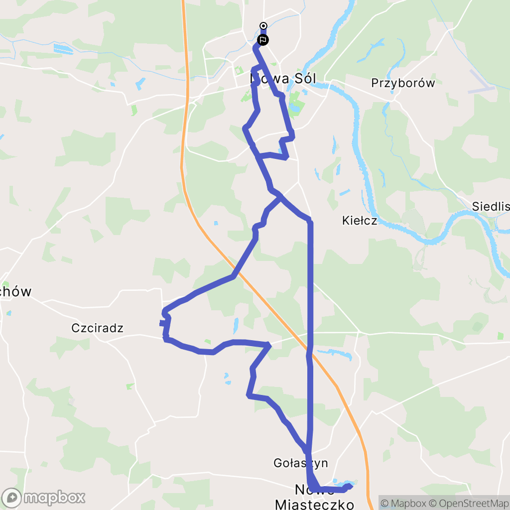 Nowa Sól: mapa trasy - Poland