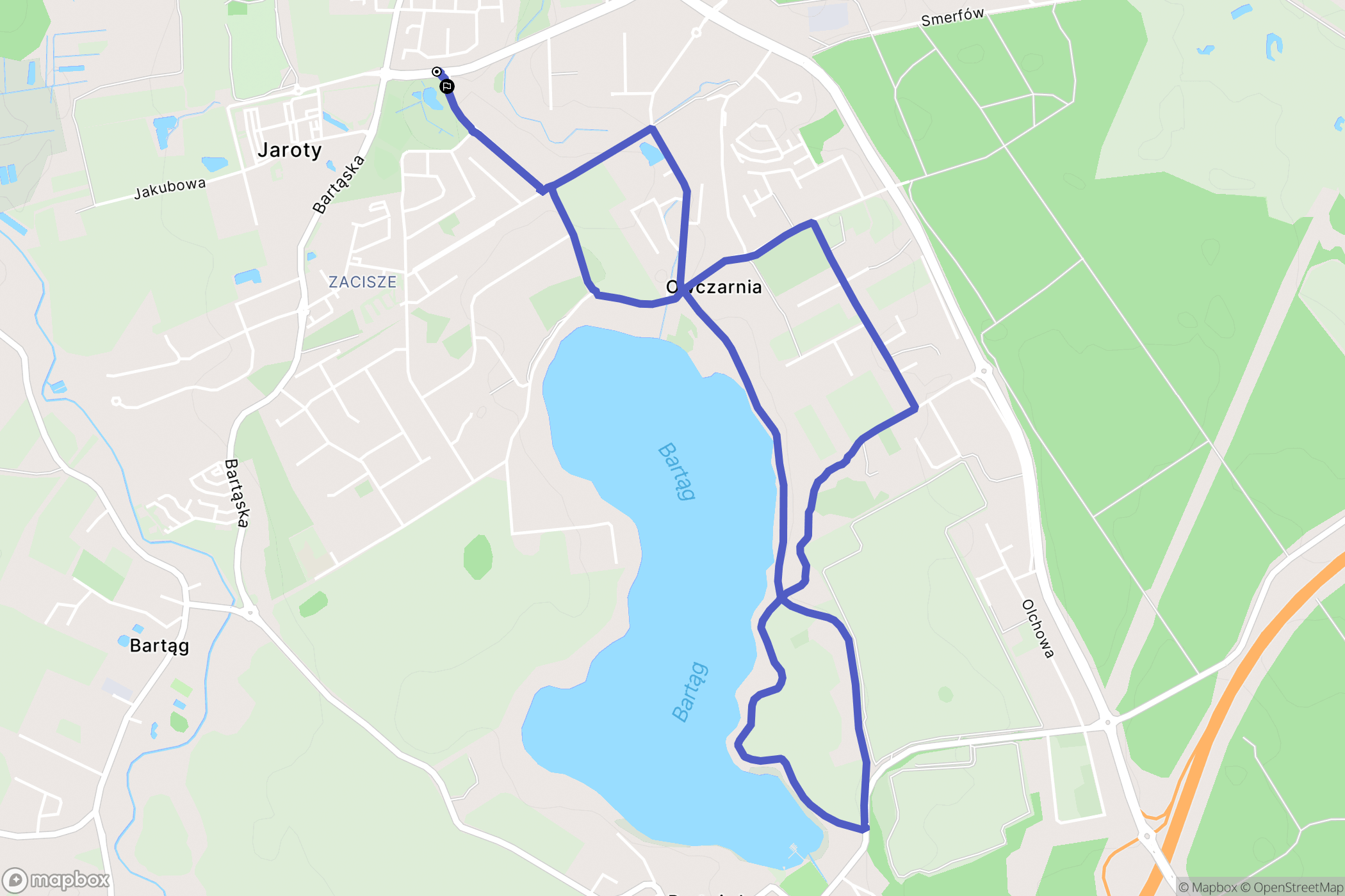 Olsztyn: mapa trasy - Poland
