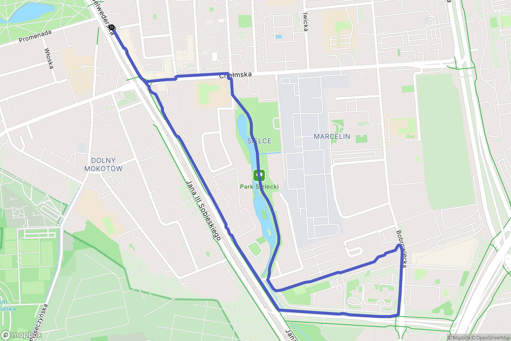 Warszawa: mapa trasy - Poland