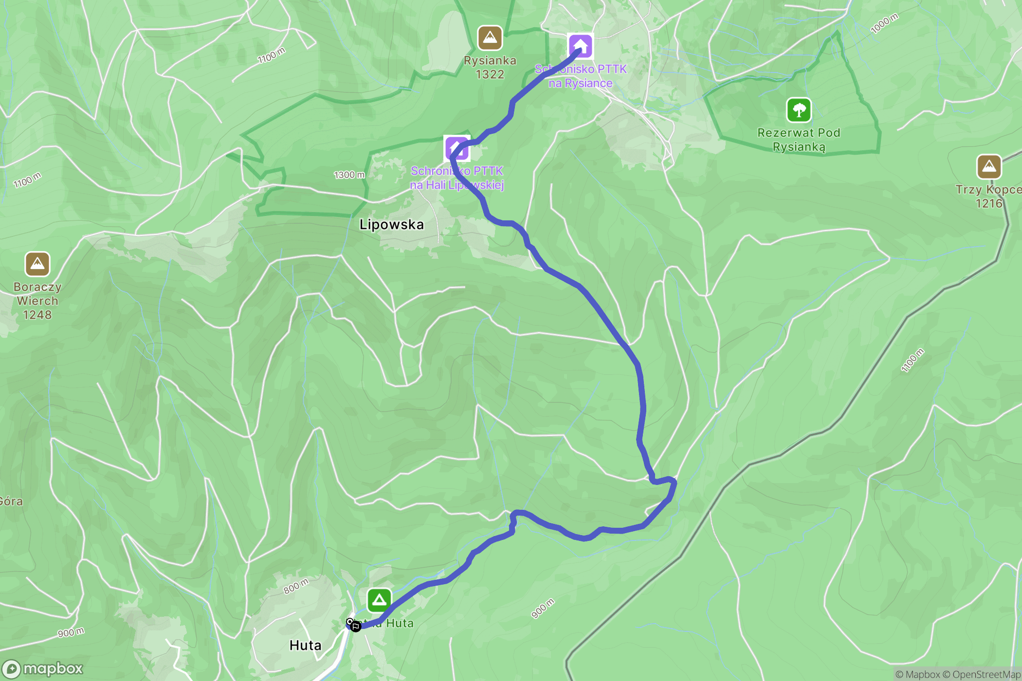 Sopotnia Wielka: mapa trasy - Poland