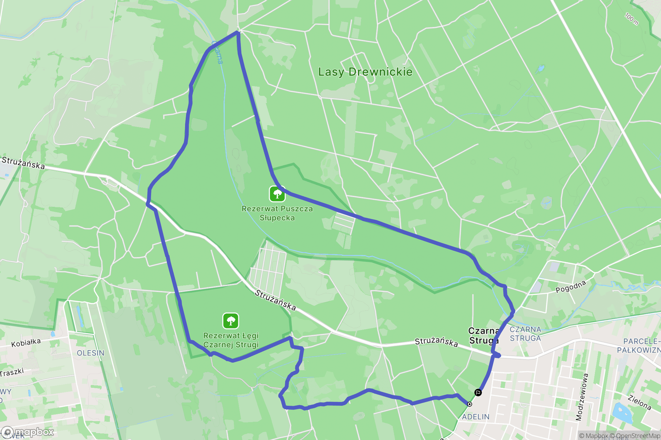 Marki: mapa trasy - Poland