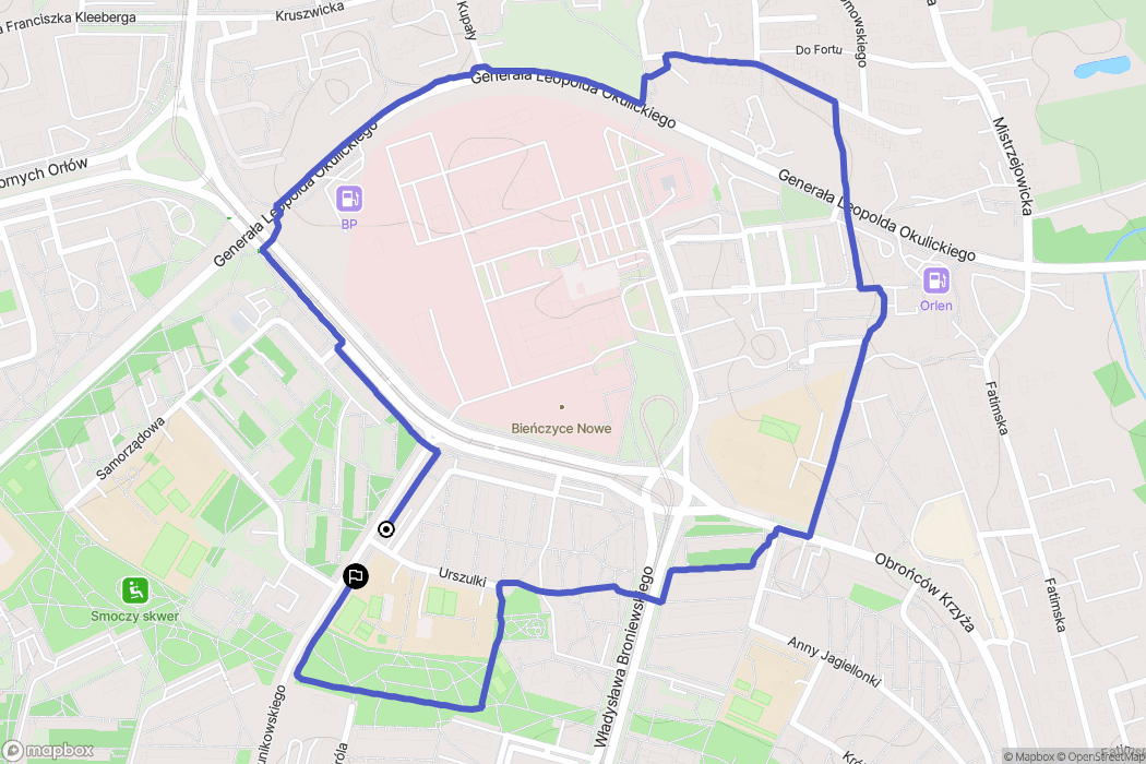 Kraków: mapa trasy - Poland