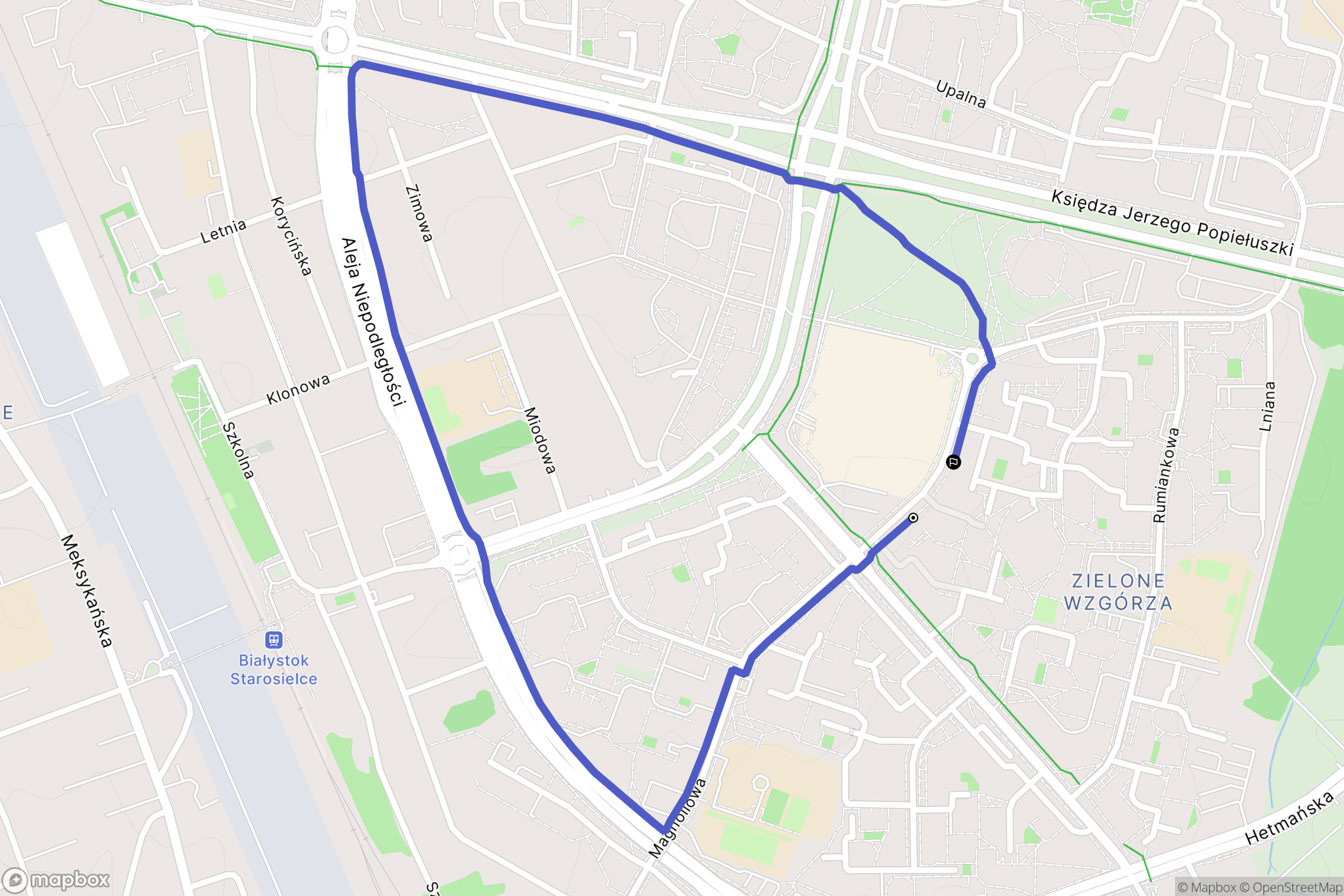 Białystok: mapa trasy - Poland
