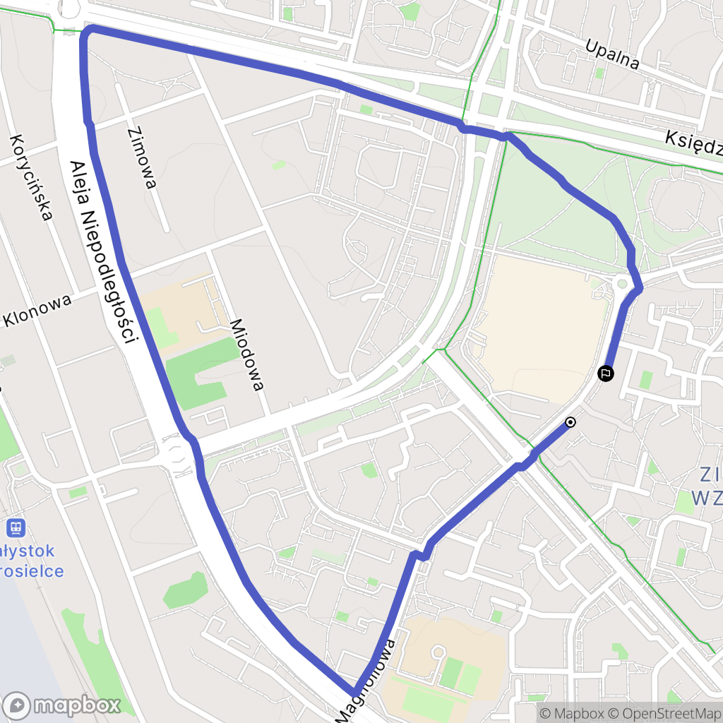 Białystok: mapa trasy - Poland