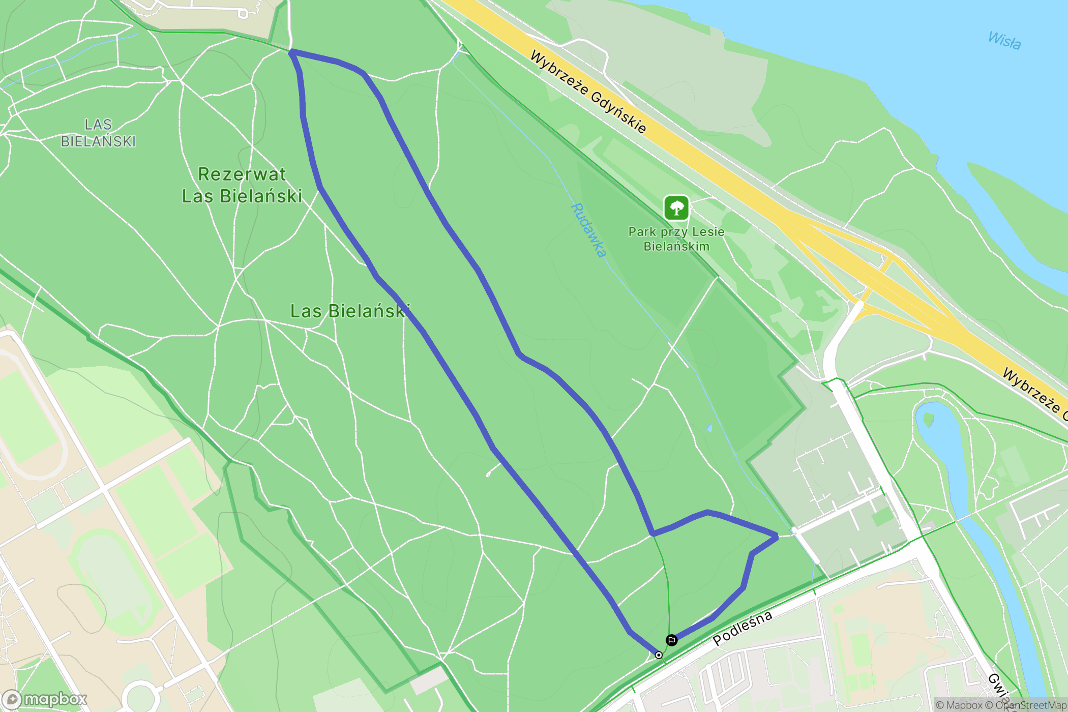 Warszawa: mapa trasy - Poland