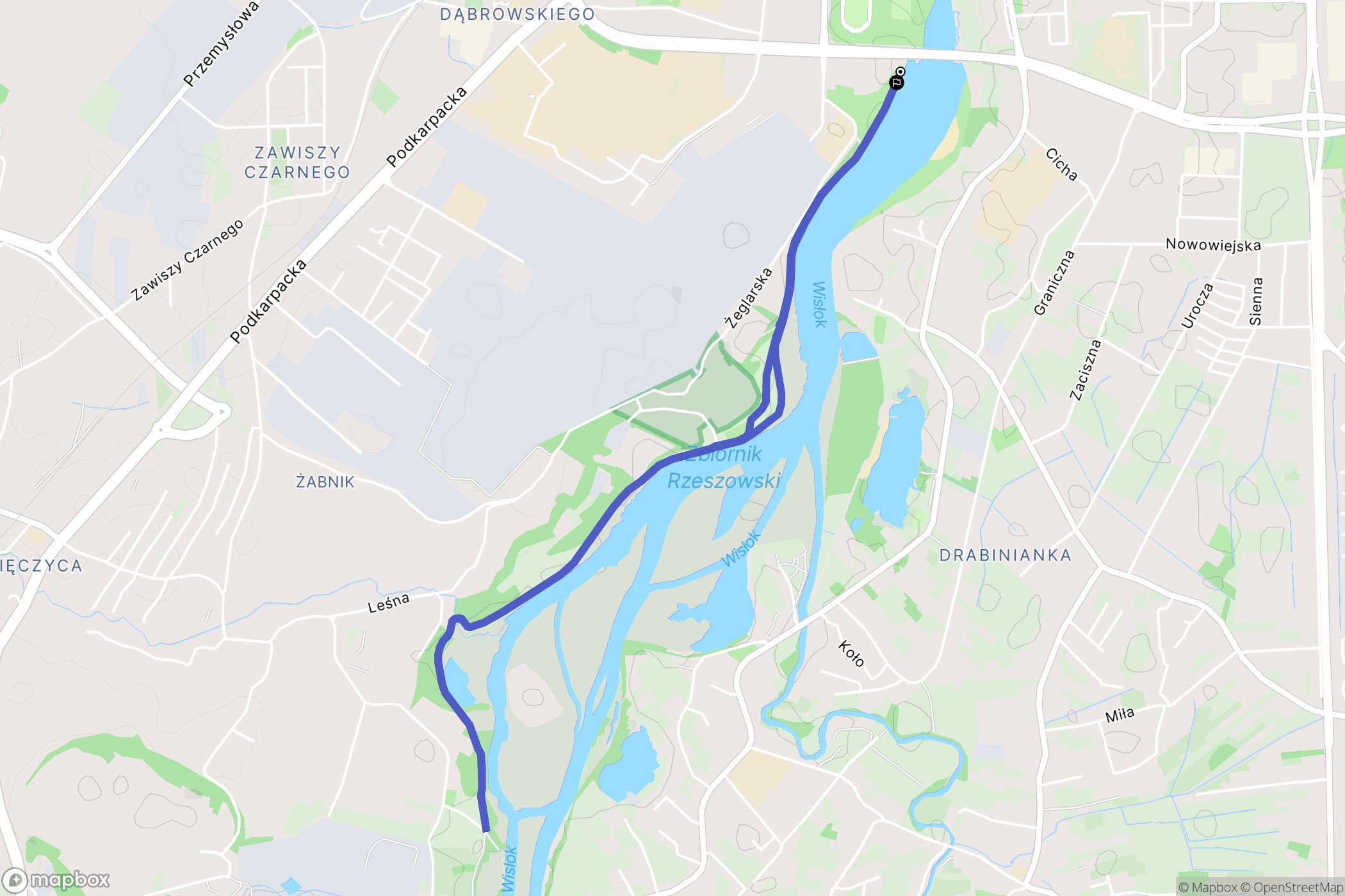 Rzeszów: mapa trasy - Poland