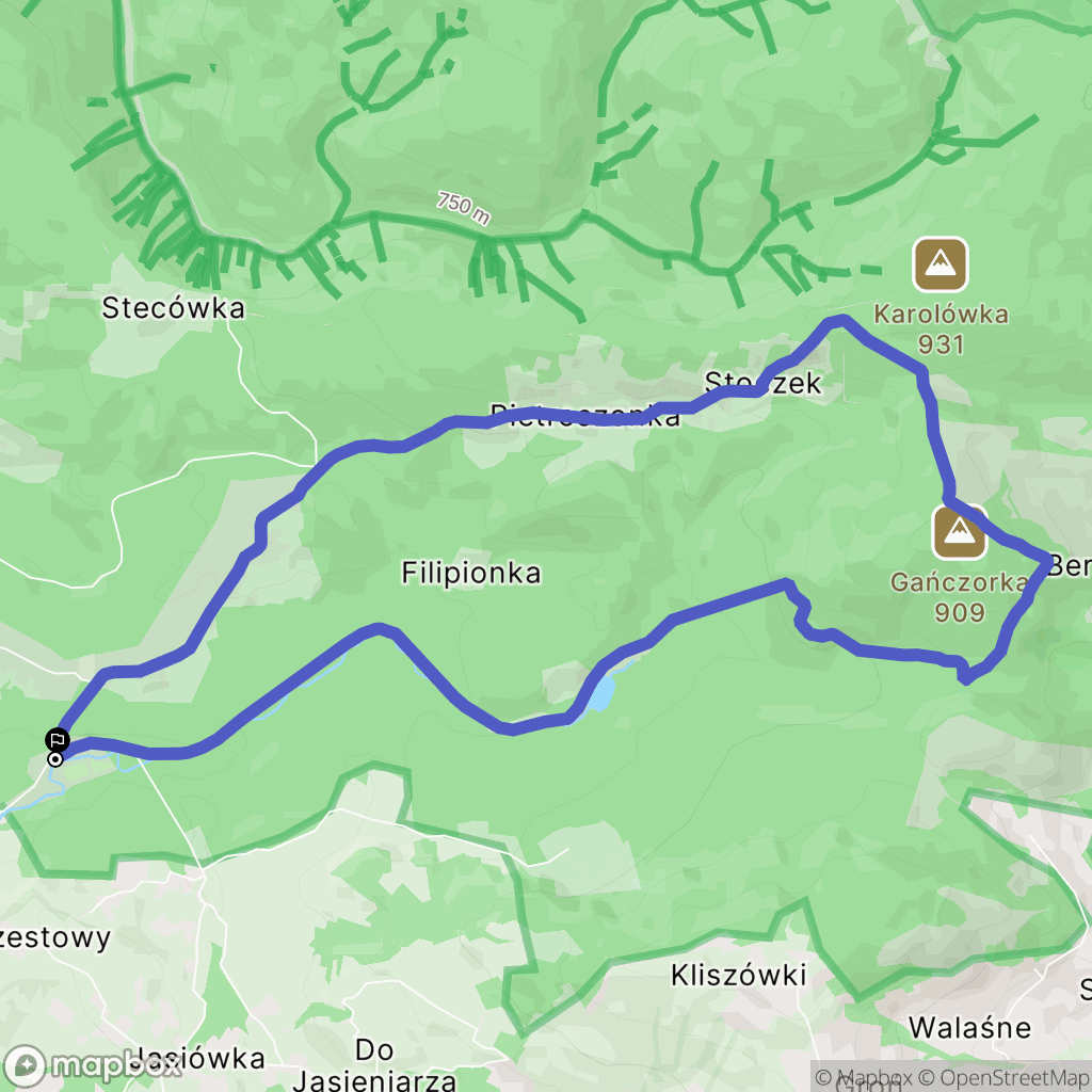Istebna: mapa trasy - Poland