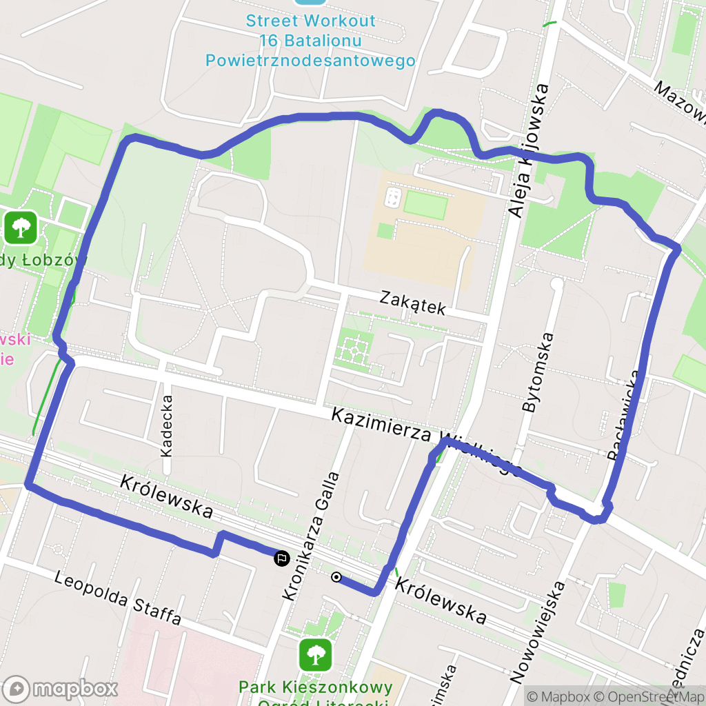 Kraków: mapa trasy - Poland