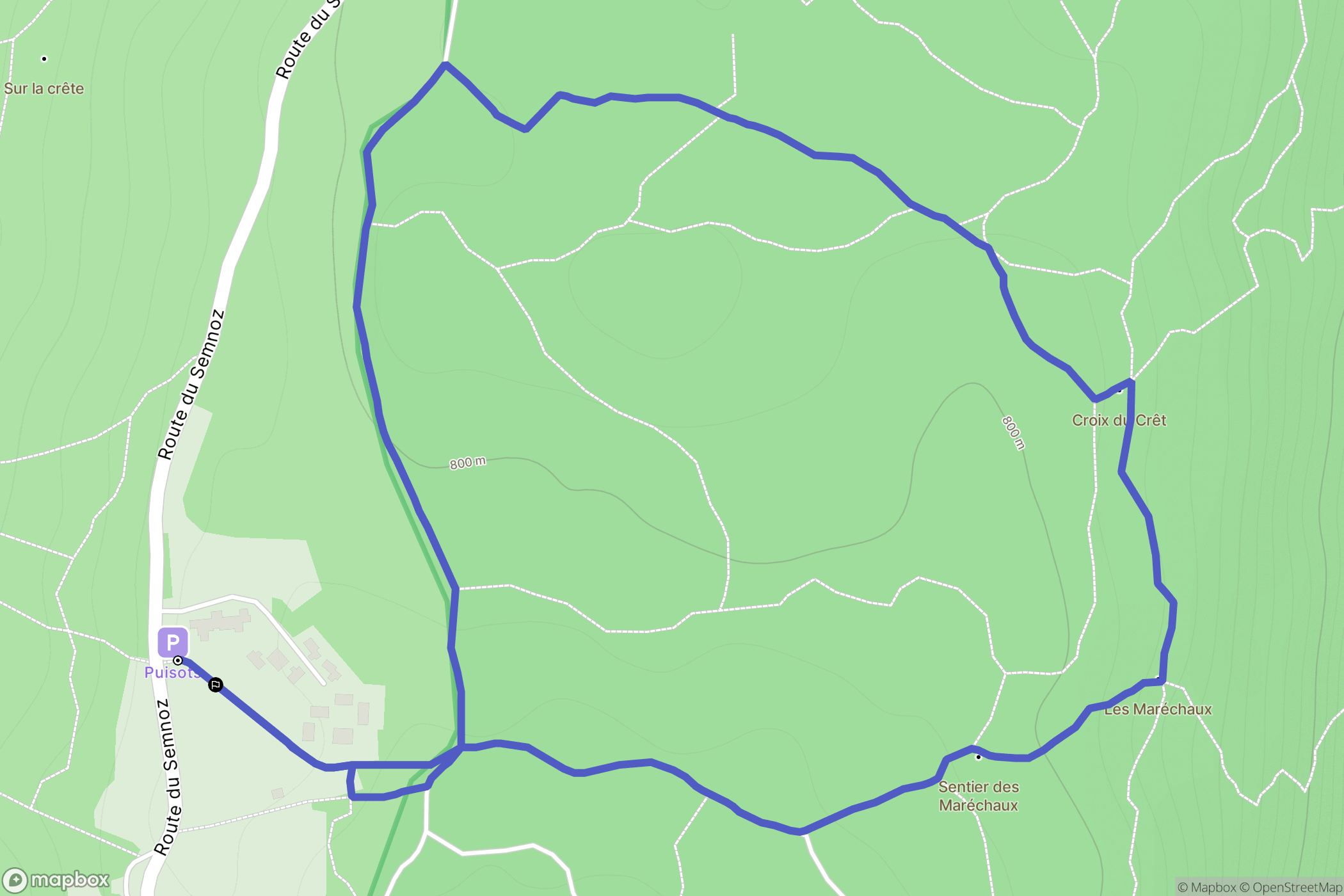 Annecy : carte du parcours de randonnée - France