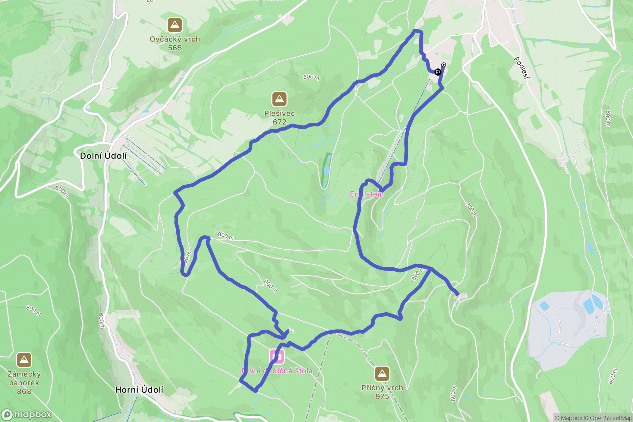 Zlaté Hory: mapa trasy - Czechia