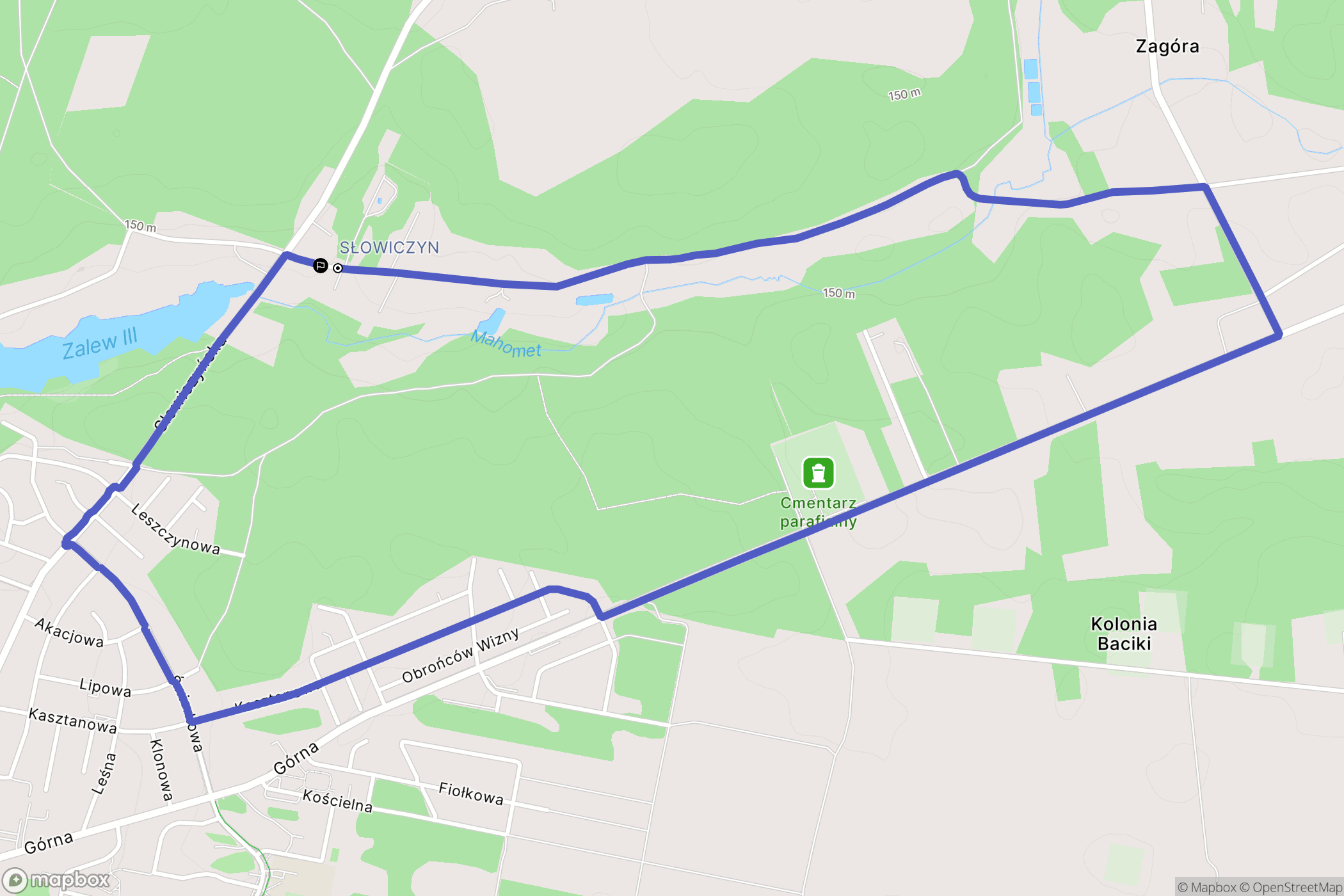 Siemiatycze: mapa trasy - Poland