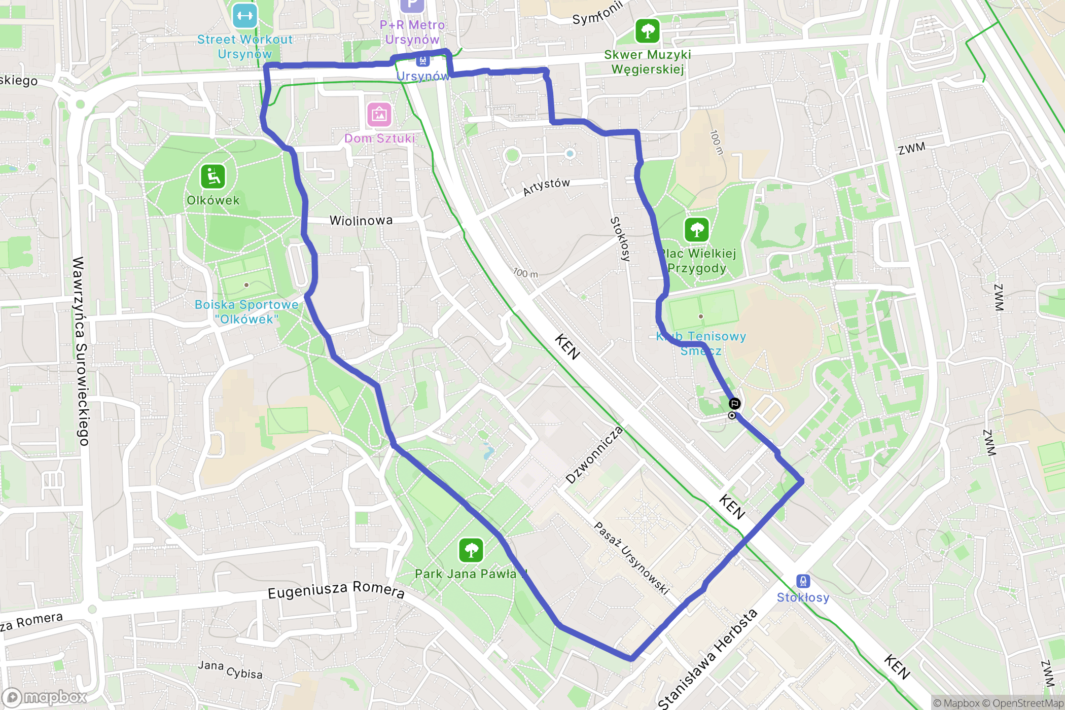 Warszawa: mapa trasy - Poland