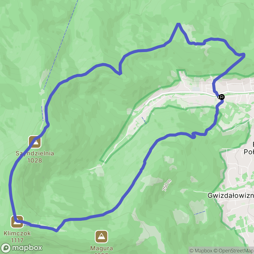 Bystra: mapa trasy - Poland