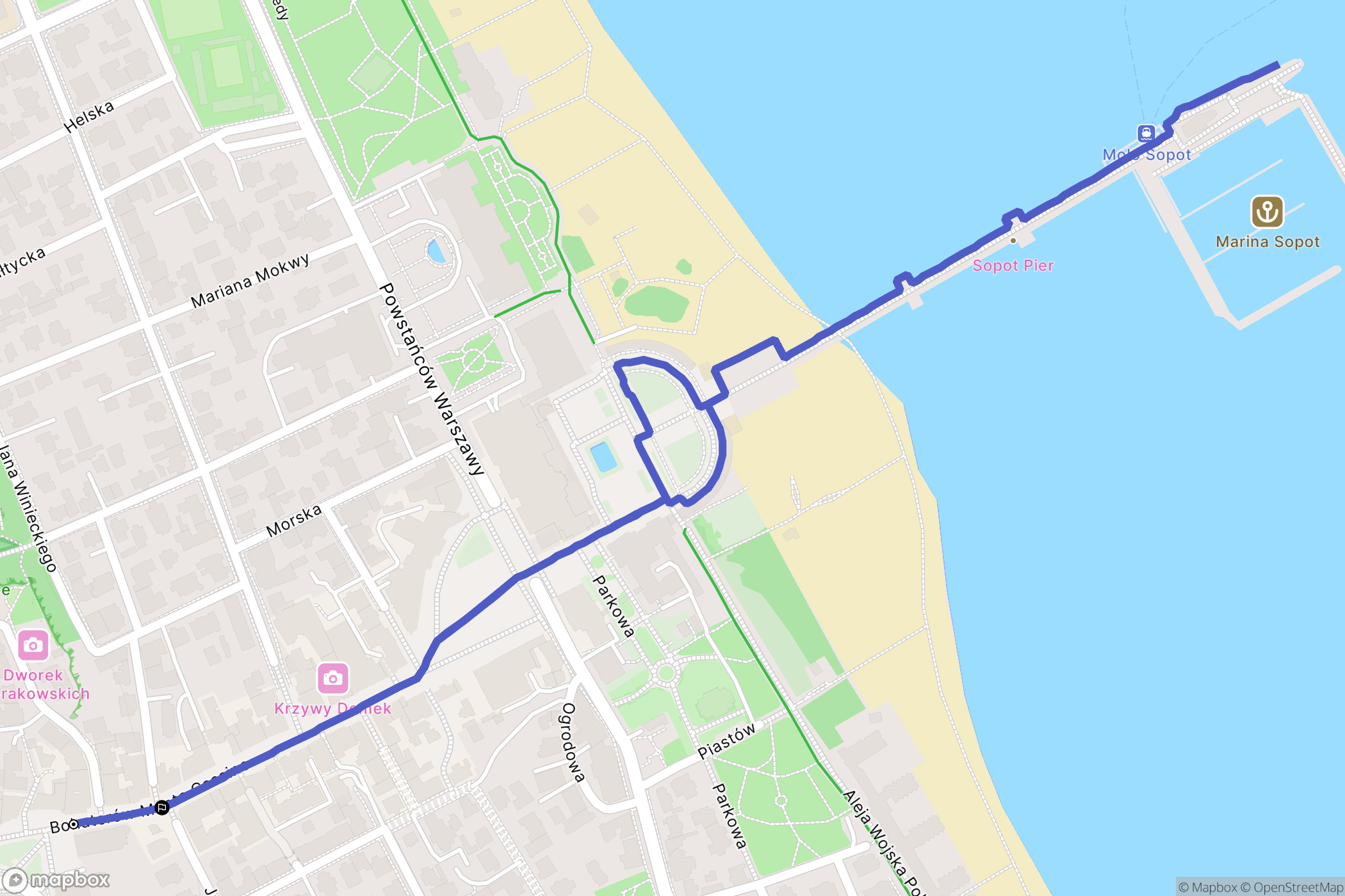 Sopot: mapa trasy - Poland