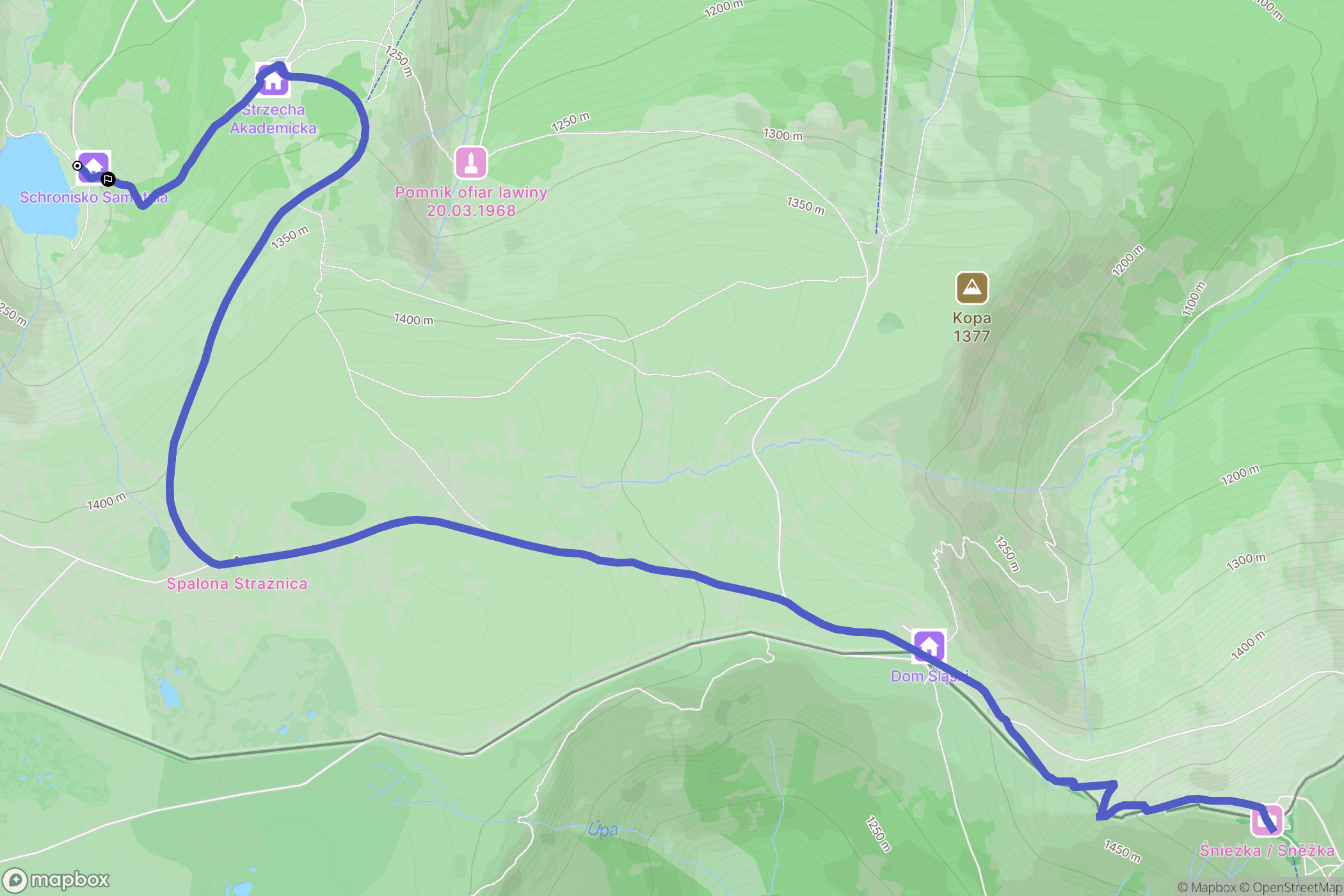 Karpacz: mapa trasy - Poland