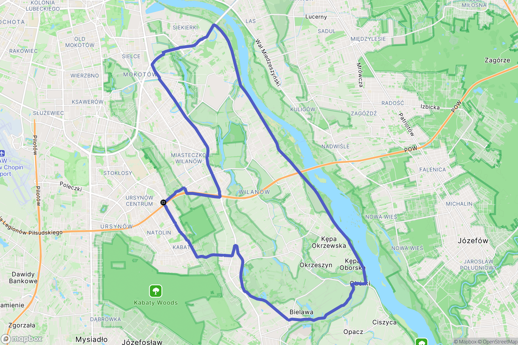 Warszawa: mapa trasy - Poland