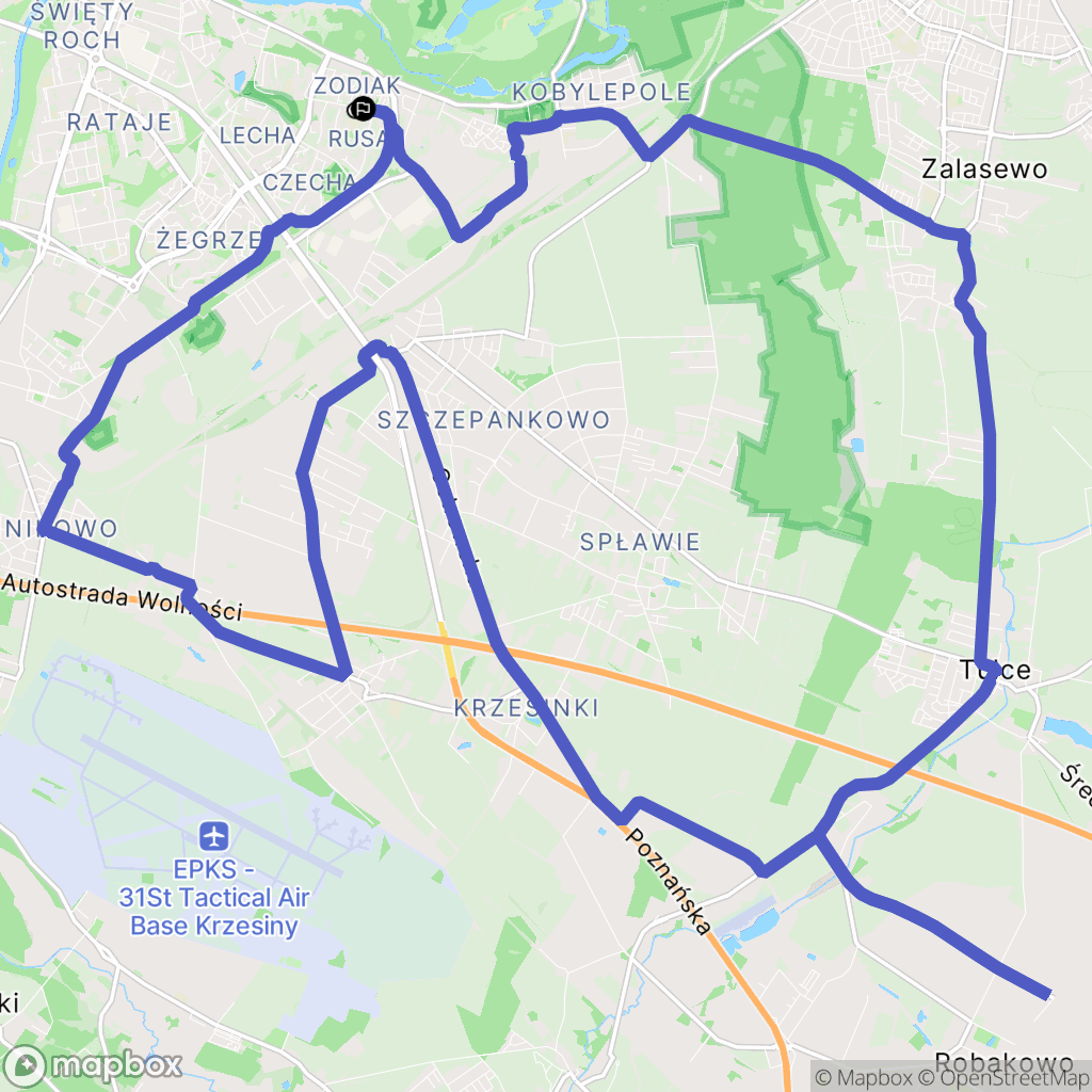 Poznań: mapa trasy - Poland