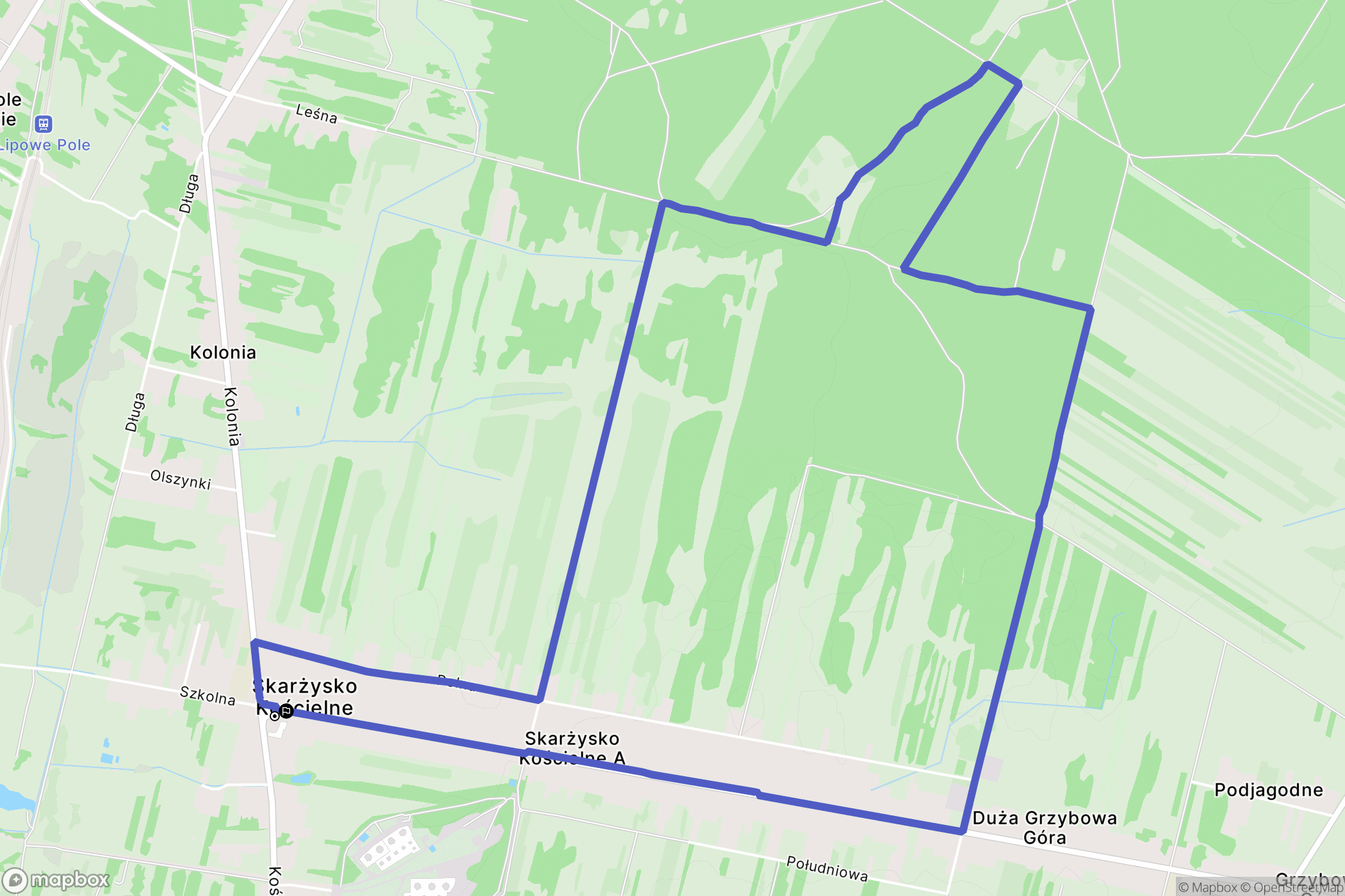 Skarżysko Kościelne: mapa trasy - Poland