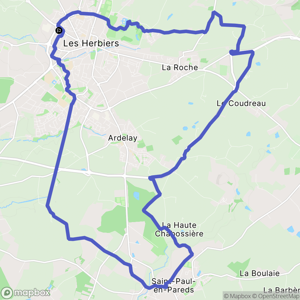 Les Herbiers : carte du parcours de randonnée - France