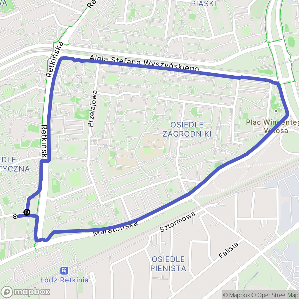 Łódź: mapa trasy - Poland