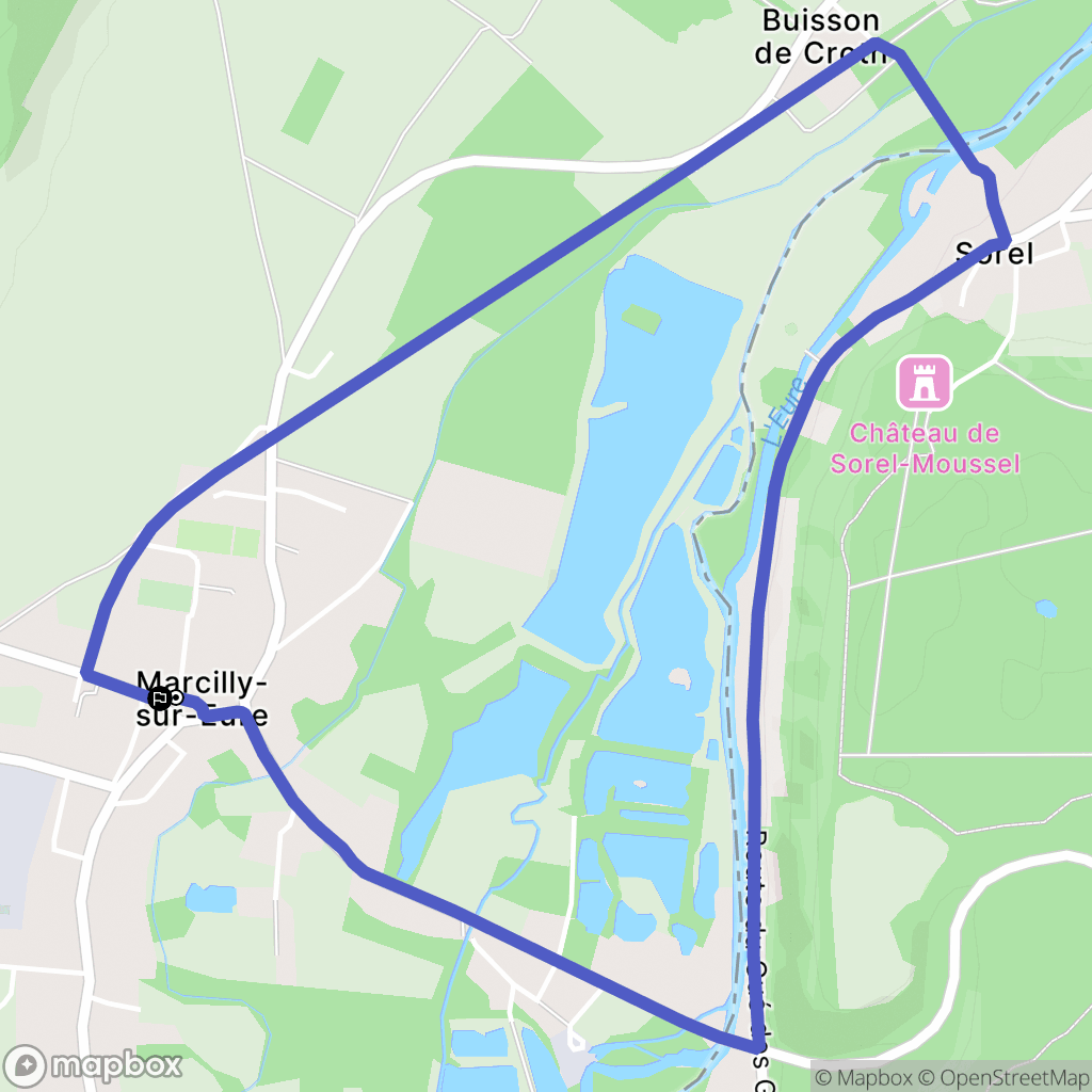 Marcilly-sur-Eure : carte du parcours de randonnée - France
