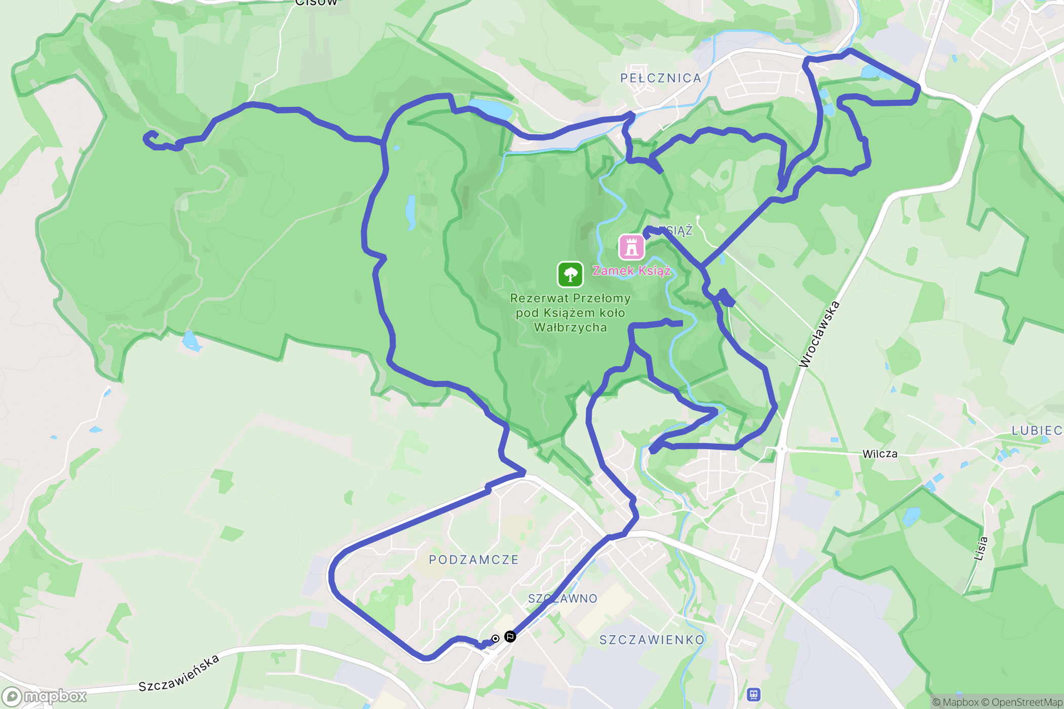 Wałbrzych: mapa trasy - Poland