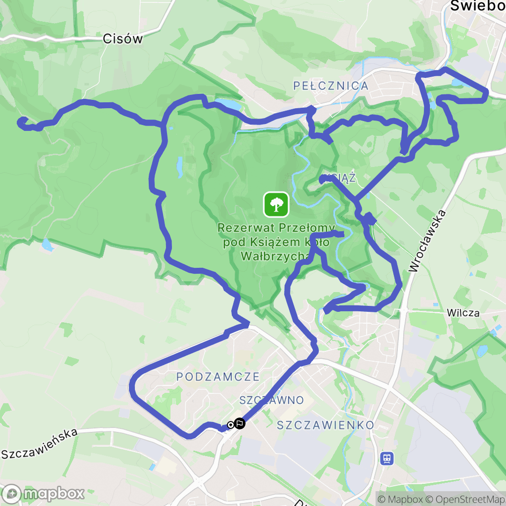 Wałbrzych: mapa trasy - Poland
