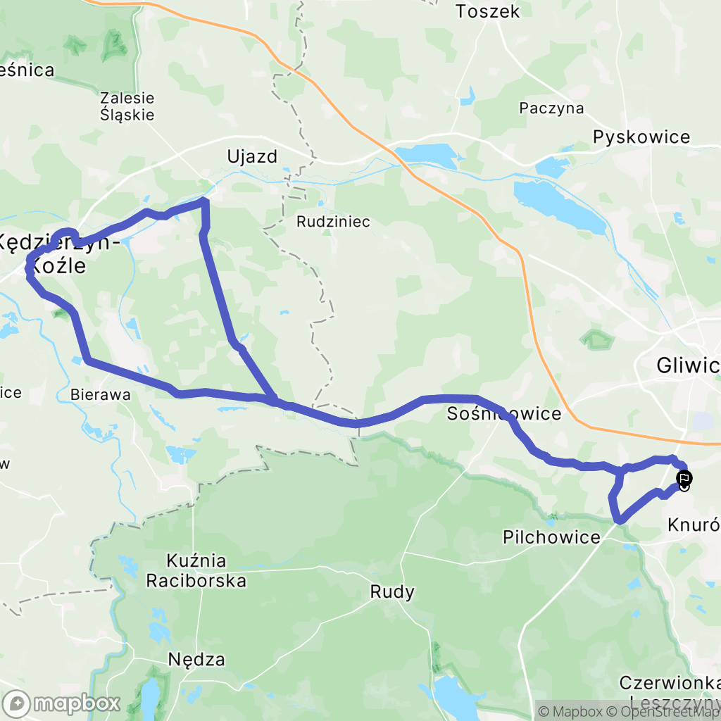 Knurów: mapa trasy - Poland
