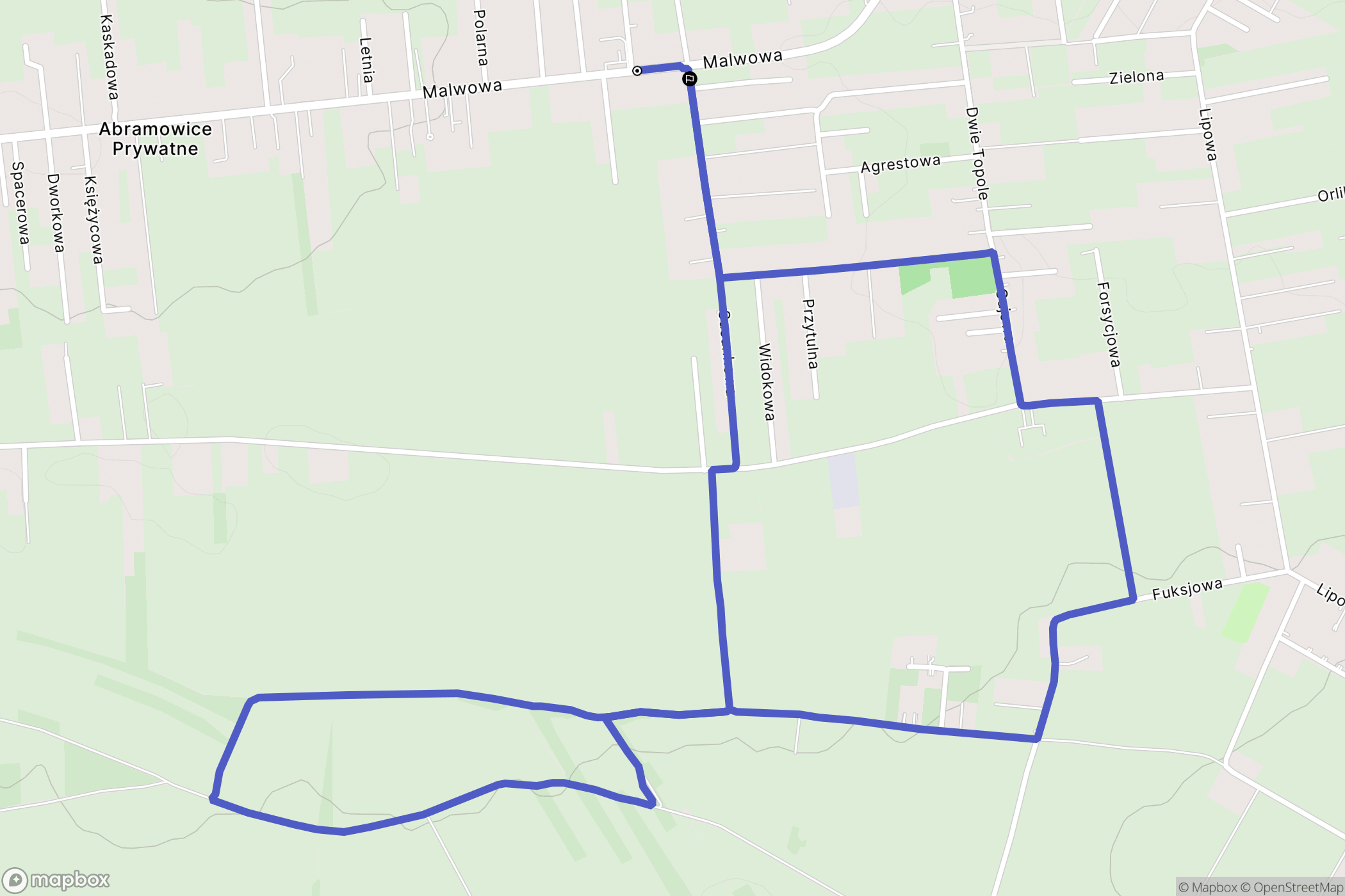 Abramowice Prywatne: mapa trasy - Poland