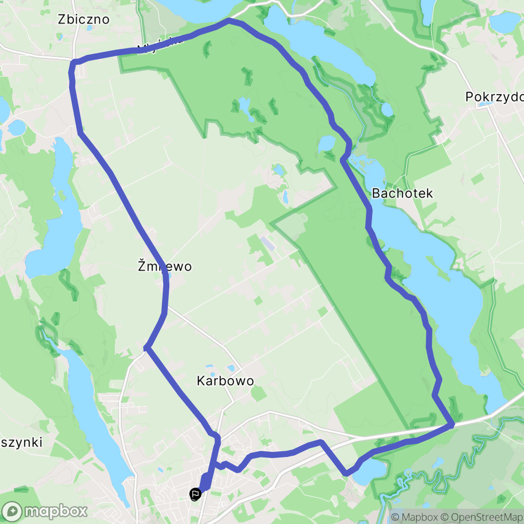 Brodnica: mapa trasy - Poland