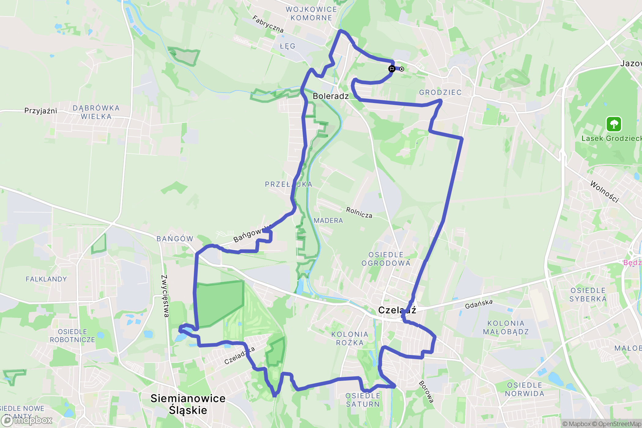 Będzin: mapa trasy - Poland