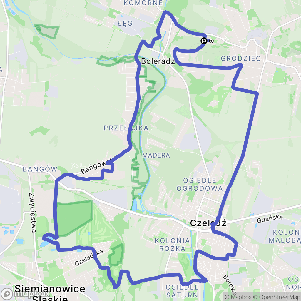 Będzin: mapa trasy - Poland