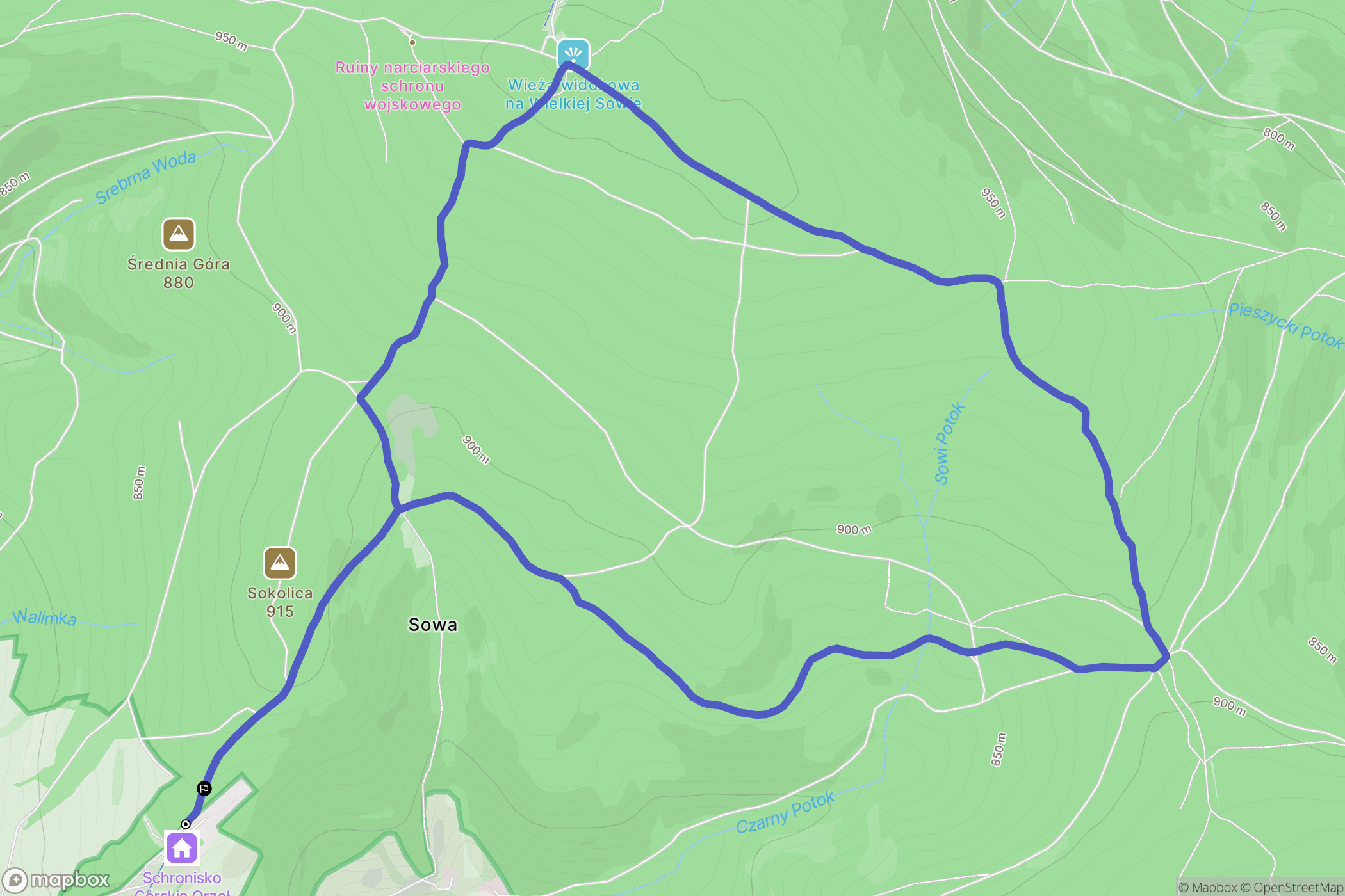 Ludwikowice Kłodzkie: mapa trasy - Poland