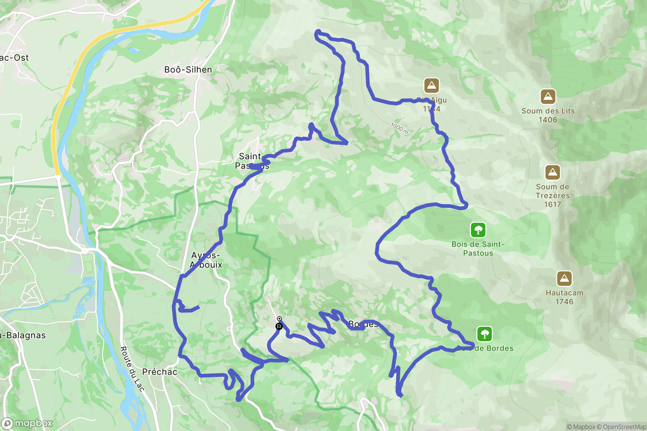 Vier-Bordes : carte du parcours de randonnée - France