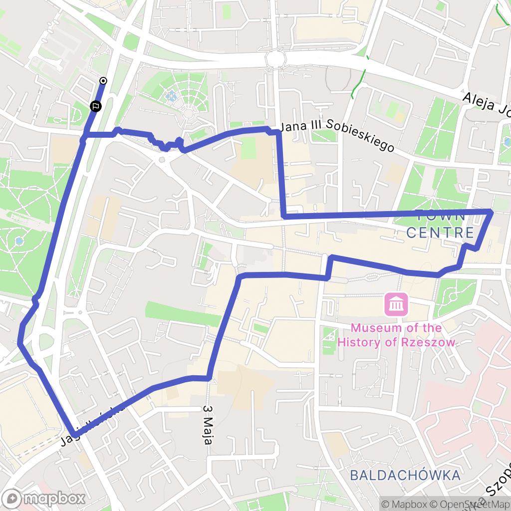 Rzeszów: mapa trasy - Poland