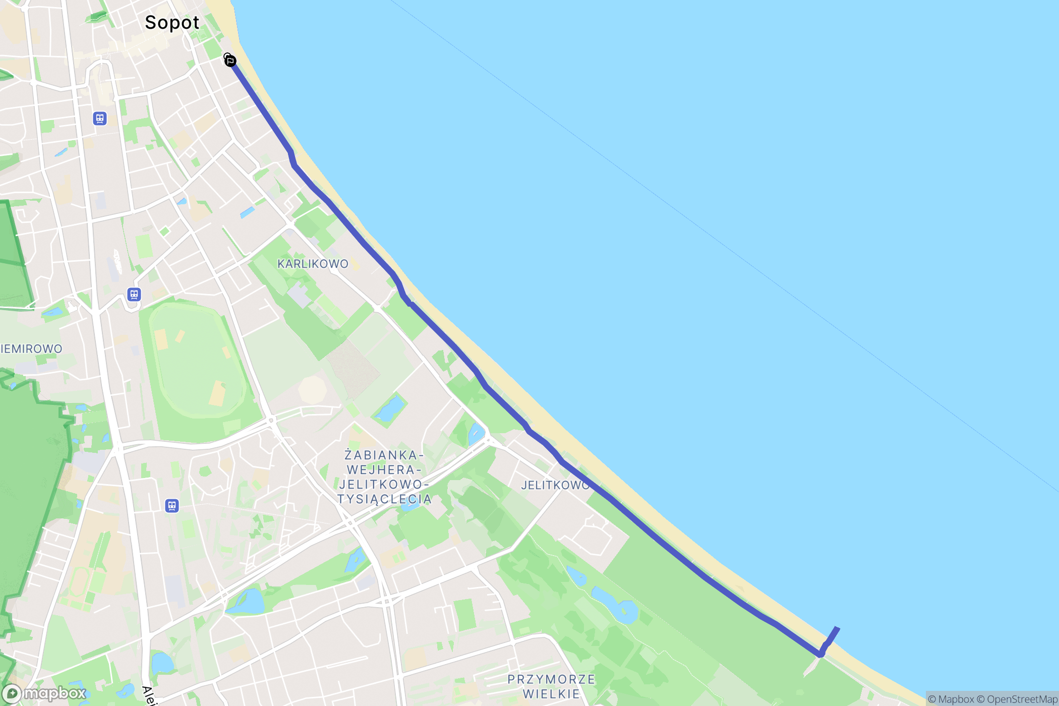 Sopot: mapa trasy - Poland