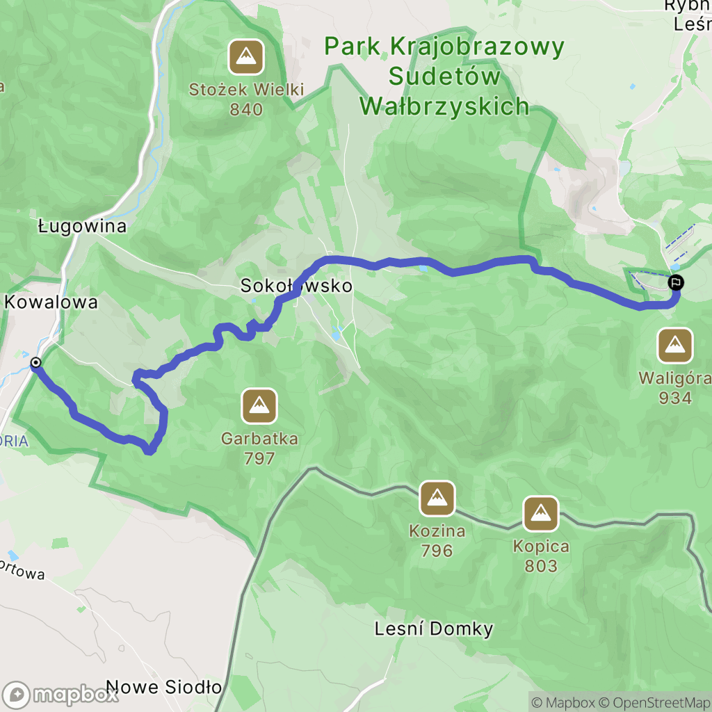 Kowalowa: mapa trasy - Poland